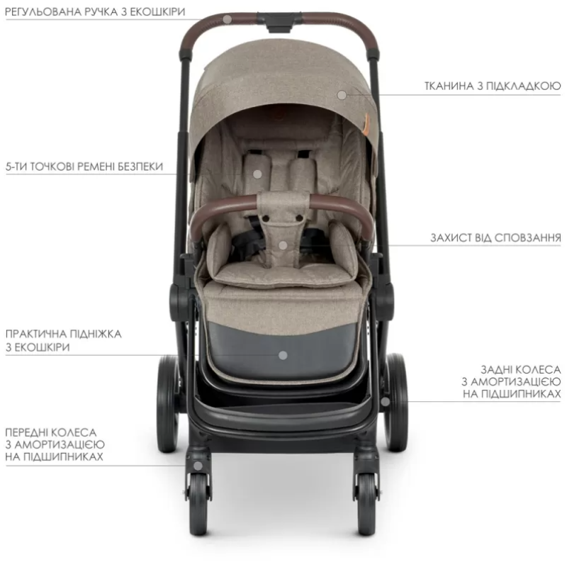 Коляска універсальна 2в1 ElCamino ME 1091-B PERSONA Beige