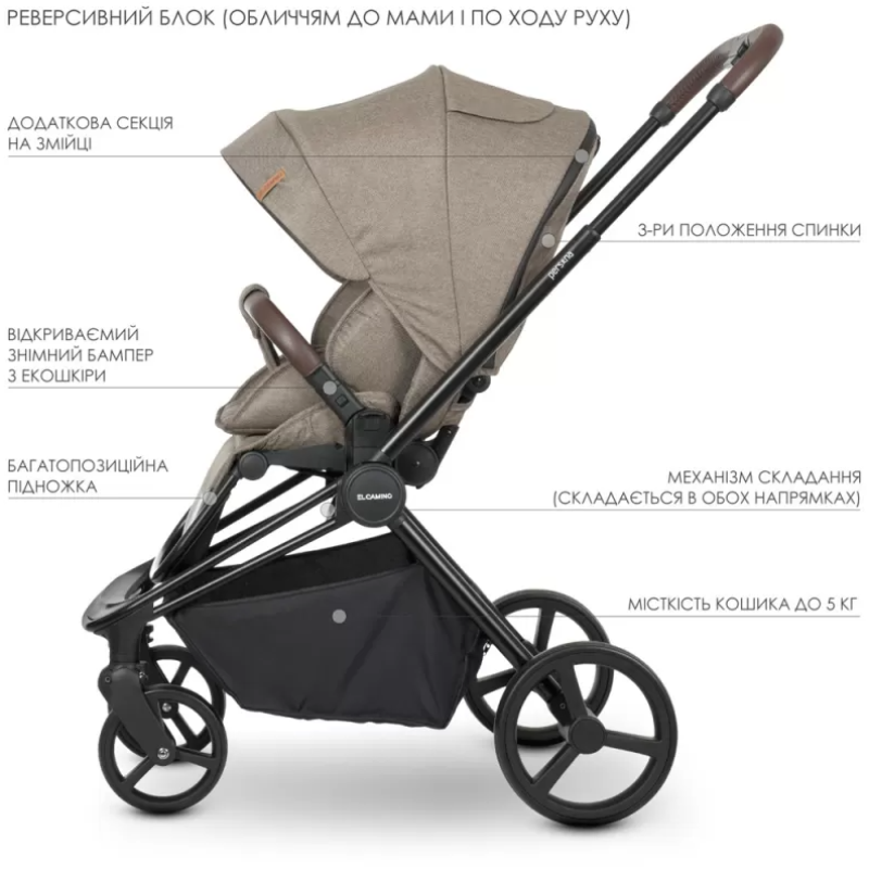 Коляска універсальна 2в1 ElCamino ME 1091-B PERSONA Beige