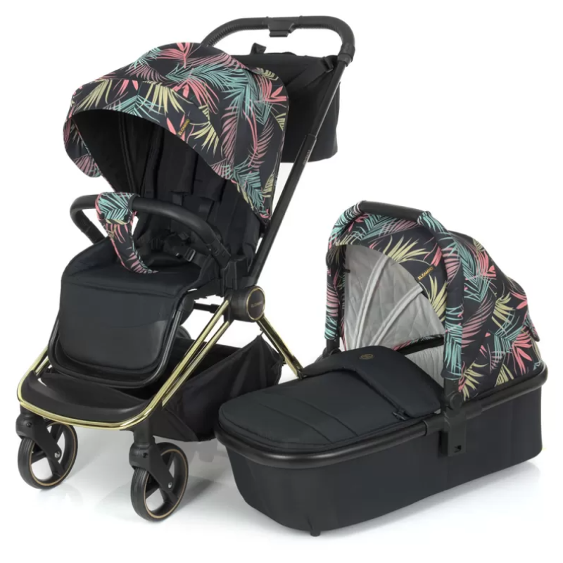 Коляска універсальна 2в1 ElCamino ME 1091-G PERSONA Black Pink Palm