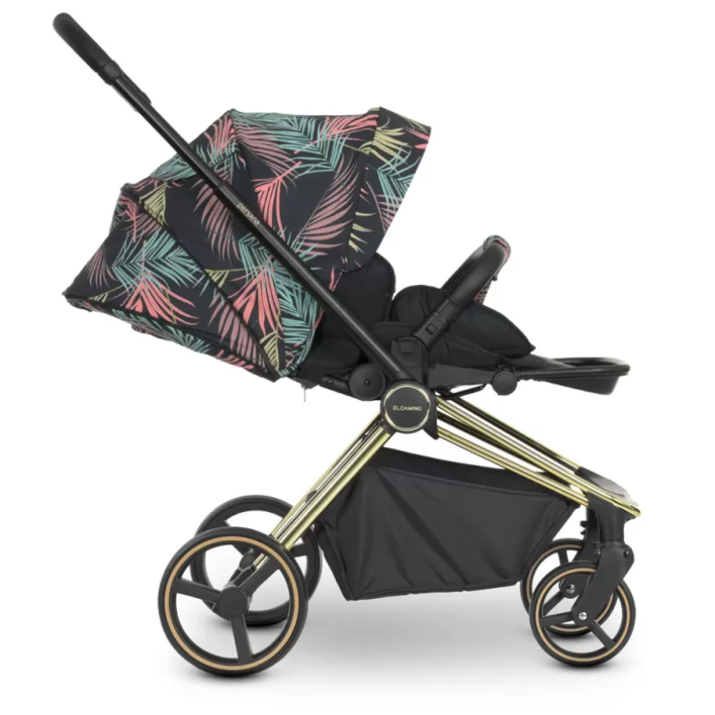 Коляска універсальна 2в1 ElCamino ME 1091-G PERSONA Black Pink Palm