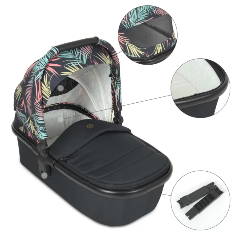 Коляска універсальна 2в1 ElCamino ME 1091-G PERSONA Black Pink Palm