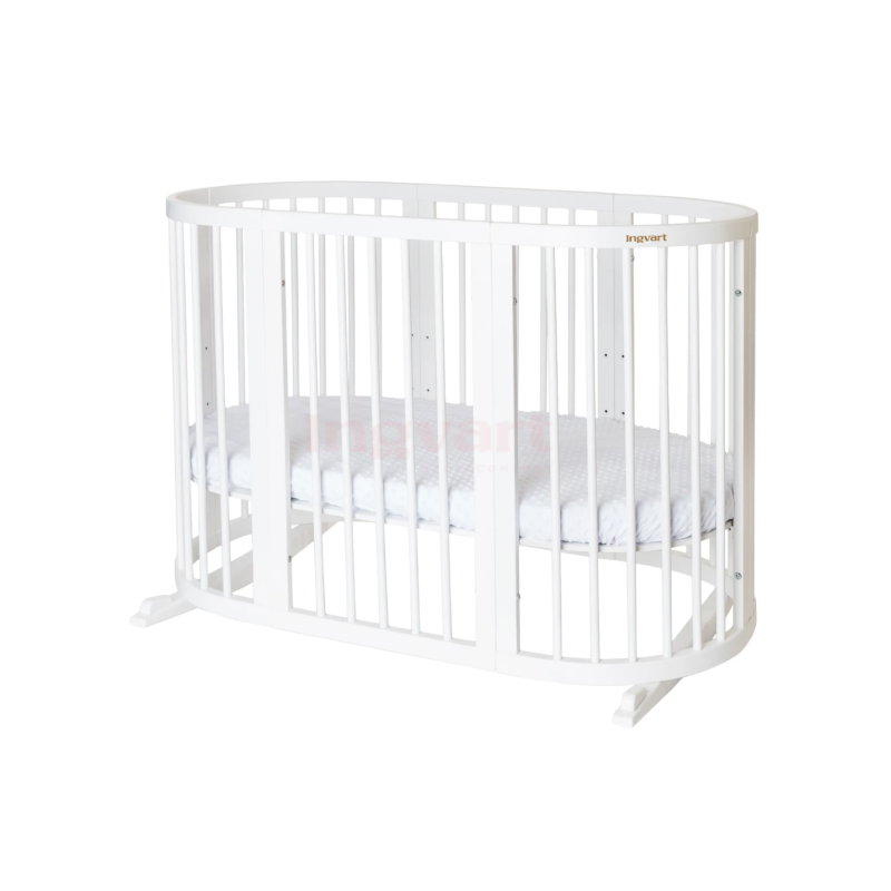 Овальне ліжко-трансформер IngVart Smartbed Round 9в 1 + маятник + матрац білий