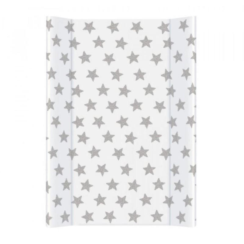 Повивальний матрац Cebababy 40x60 Watercolor Word W-305-094-522 Day & Night, Stars / Зірочки, білий/сірий