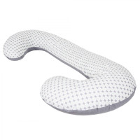 Подушка для вагітних Ceba Physio Duo джерсі W-705-700-526, Diamonds & circles, білий/сірий