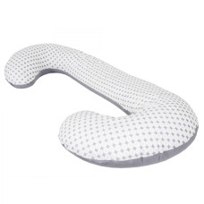 Подушка для вагітних Ceba Physio Duo джерсі W-705-700-526, Diamonds & circles, білий/сірий