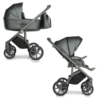 Коляска Roan Bass Next Perl Dark Grey (Екошкіра)