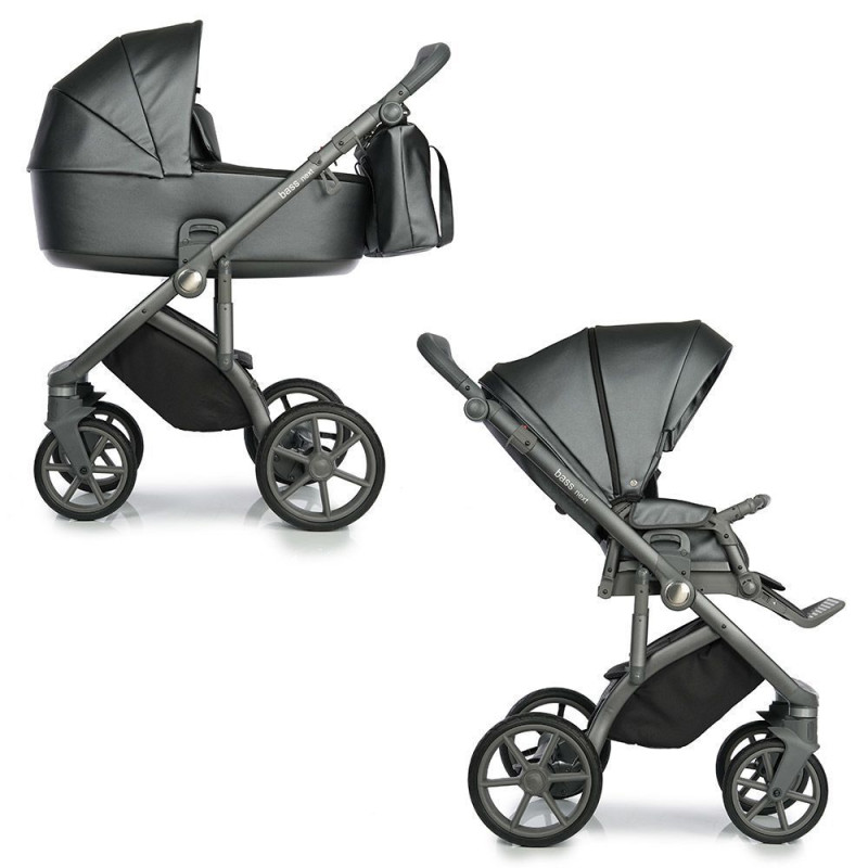 Коляска Roan Bass Next Perl Dark Grey (Екошкіра)