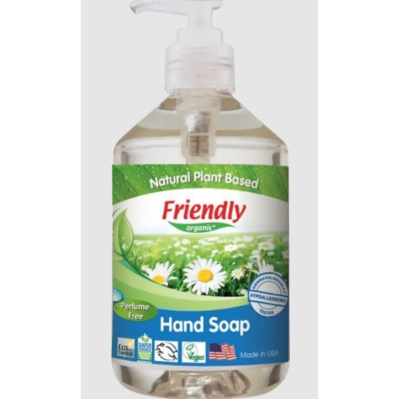 Органічне мило для рук торговельної марки “FRIENDLY ORGANIC”. Без запаху 500мл.