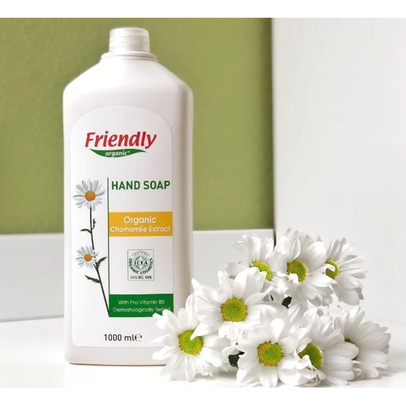 Органічне рідке мило для рук Friendly Organic з екстрактом ромашки 1000 мл