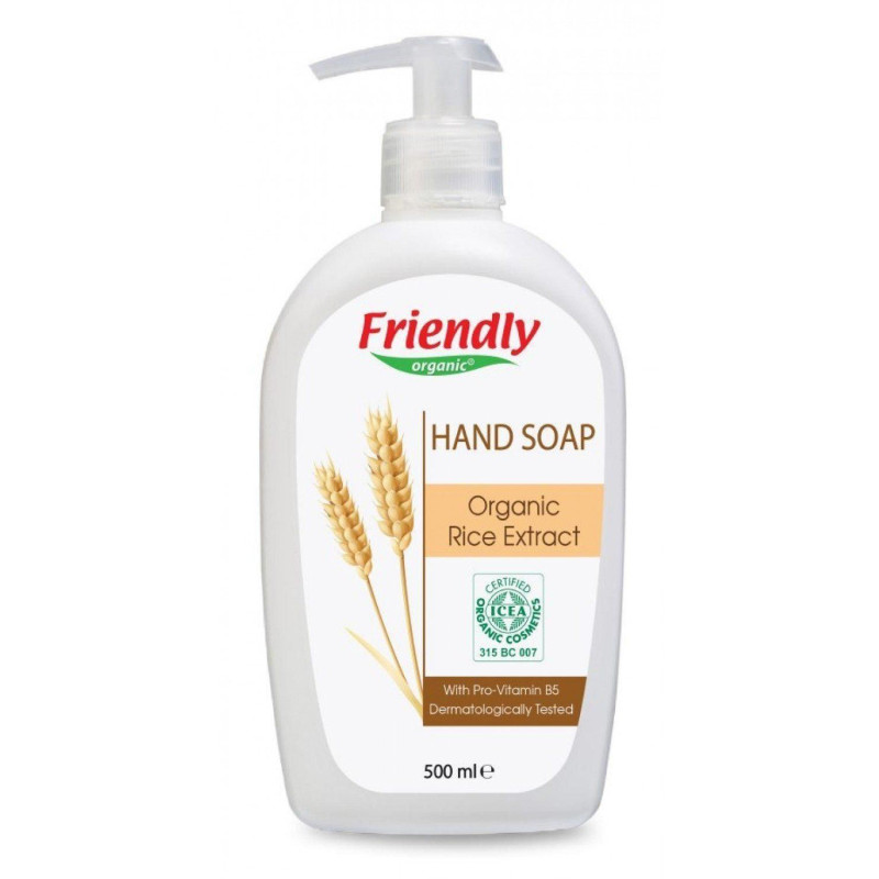 Органічне рідке мило для рук з екстрактом рису Friendly Organic 500 мл