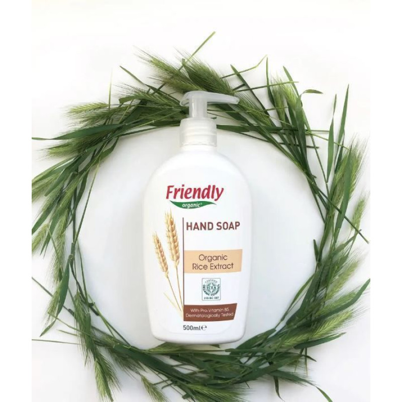 Органічне рідке мило для рук з екстрактом рису Friendly Organic 500 мл