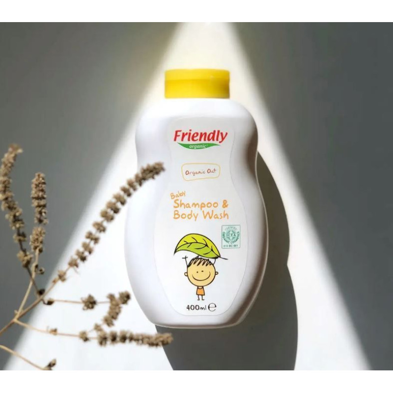 Органічний дитячий шампунь-гель Friendly Organic з екстрактом вівса 400 мл