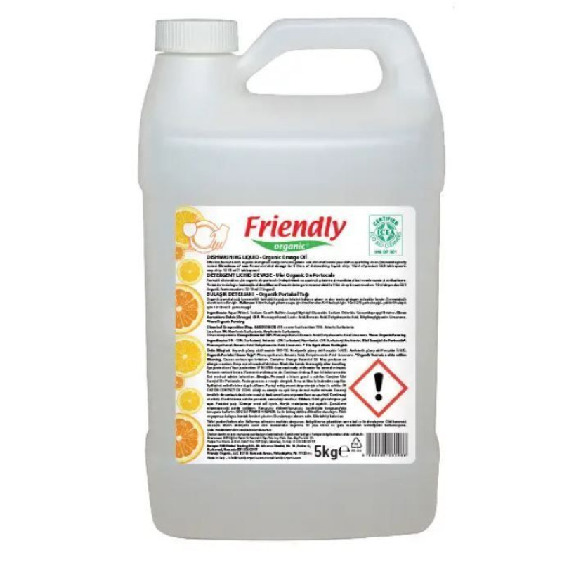 Органічний засіб для миття посуду Friendly Organic з апельсиновою олією 5000 мл