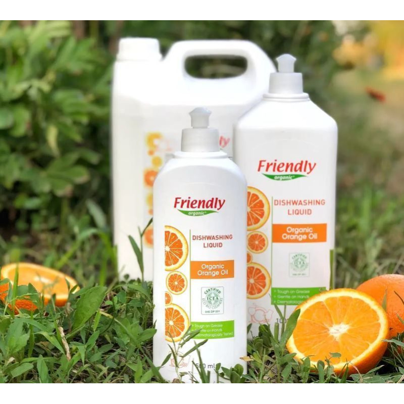 Органічний засіб для миття посуду Friendly Organic з апельсиновою олією 5000 мл