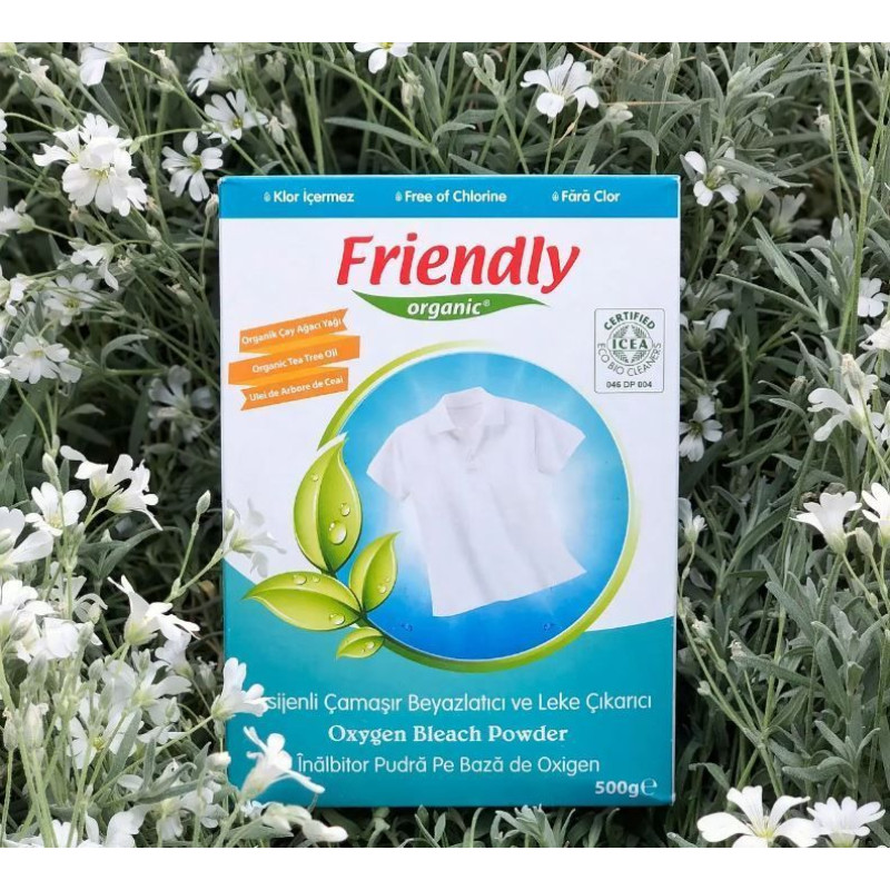 Органічний кисневий порошок для видалення плям Friendly Organic 500 гр