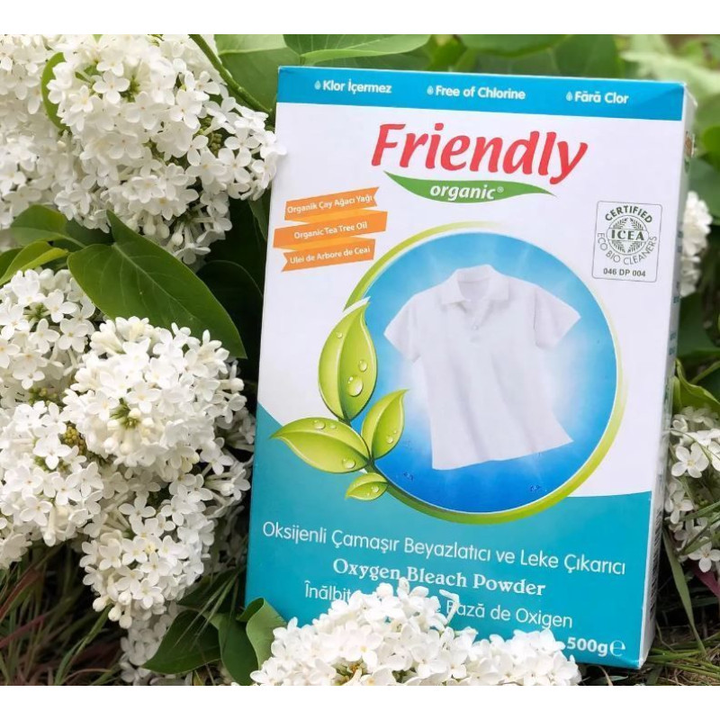 Органічний кисневий порошок для видалення плям Friendly Organic 500 гр