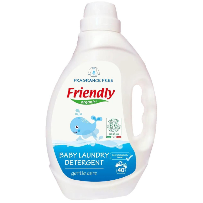 Органічний рідкий пральний порошок Friendly Organic без запаху 2000 мл (40 прань)