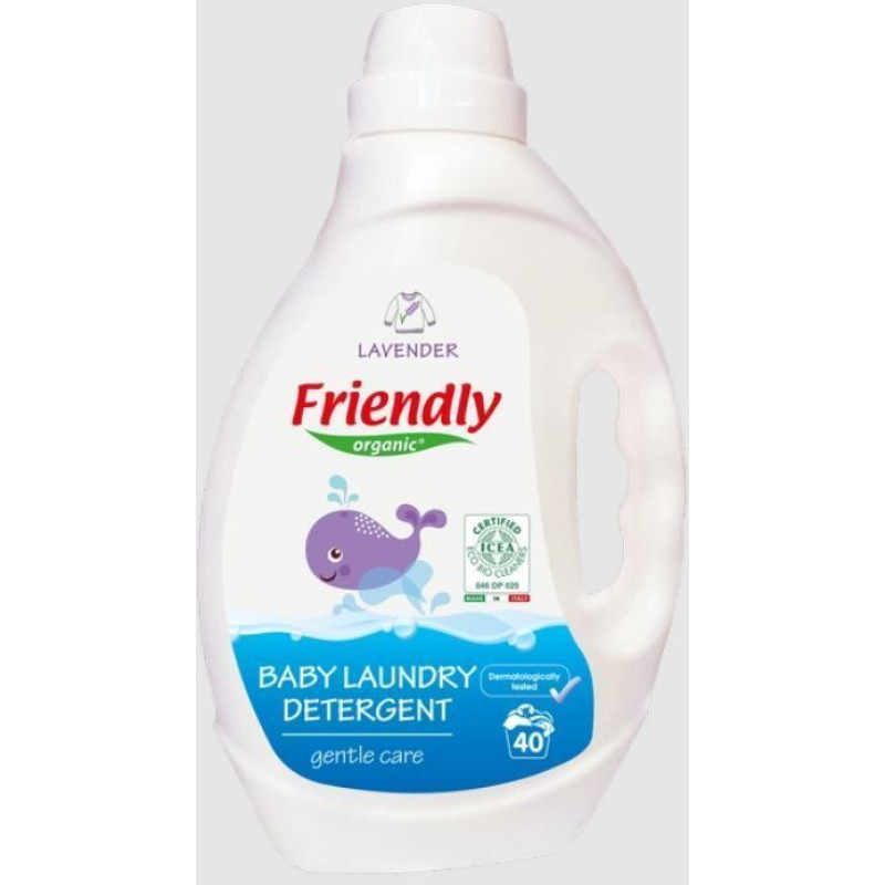 Органічний рідкий пральний порошок Friendly Organic лаванда 2000 мл (40 прань)