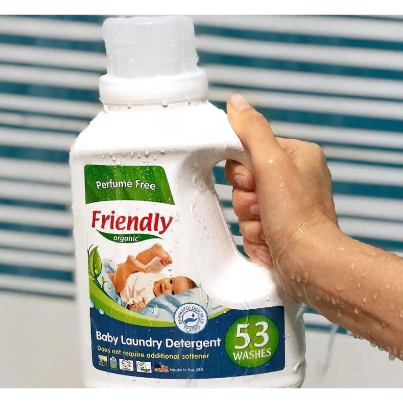 Органічний рідкий пральний порошок-концентрат Friendly Organic без запаху 1,57 літрів (53 прання)