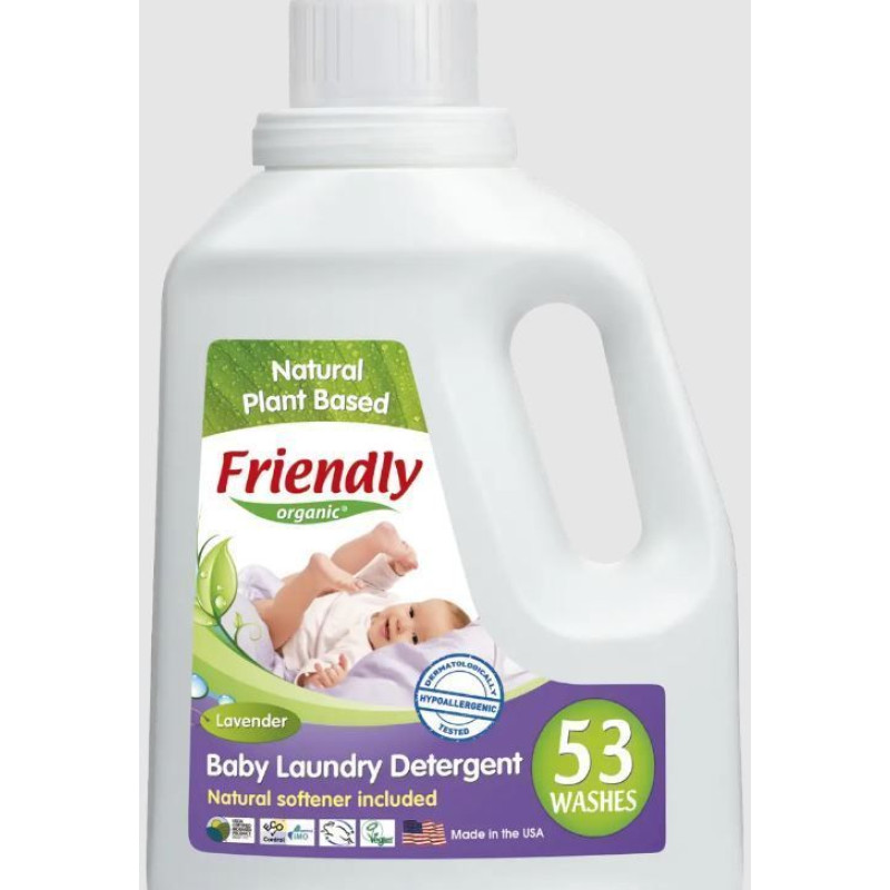 Органічний рідкий пральний порошок-концентрат Friendly Organic лаванда 1,57 літрів (53 прання)