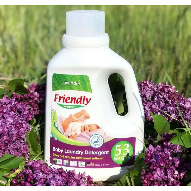 Органічний рідкий пральний порошок-концентрат Friendly Organic лаванда 1,57 літрів (53 прання)