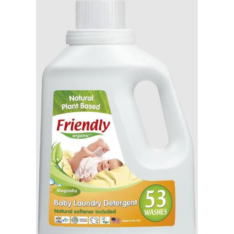 Органічний рідкий пральний порошок-концентрат Friendly Organic магнолія 1,57 літрів (53 прання)