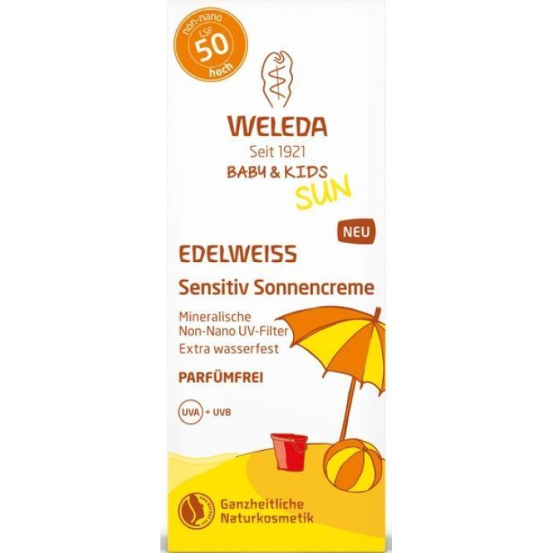 Едельвейс сонцезахисний крем для чутливої шкіри SPF 50 Weleda