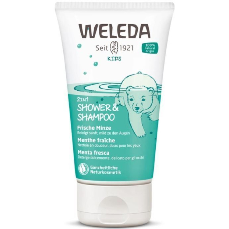 Дитячий шампунь-гель 2 в 1 м'ята Weleda