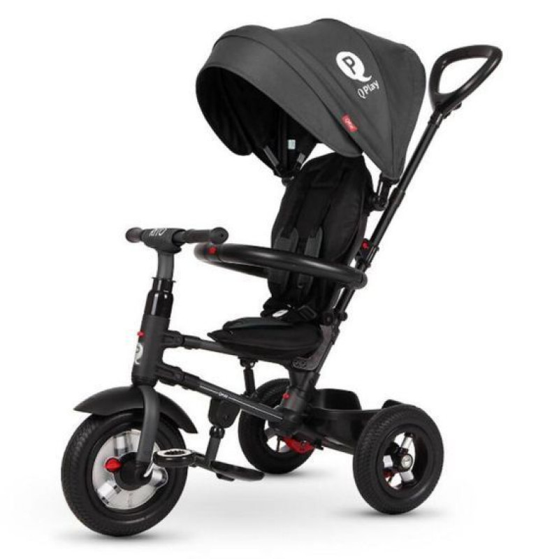 Велосипед складаний триколісний дитячий Qplay Rito Rubber Black