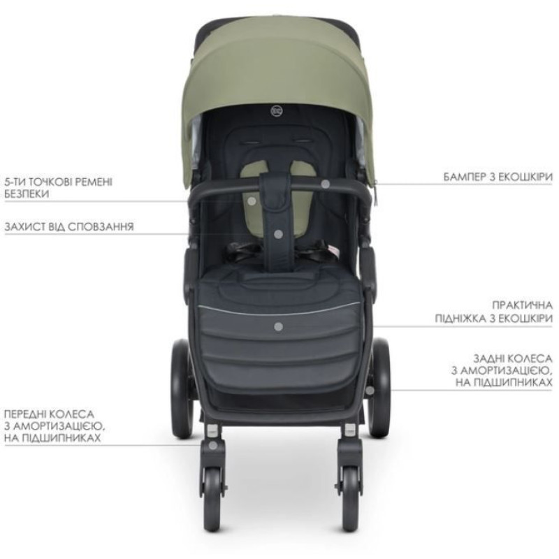 Коляска дитяча ElCamino ME 1053N DYNAMIC PRO Khaki