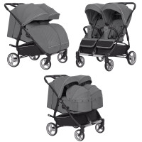 Коляска універсальна CARRELLO Connect CRL-5502/1 Rock Gray для двійні,люлька-переноска /1/MOQ