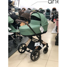 Коляска 2 в 1 Cybex Priam 4.0 Rose Gold Leaf green