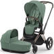 Коляска 2 в 1 Cybex Priam 4.0 Rose Gold Leaf green