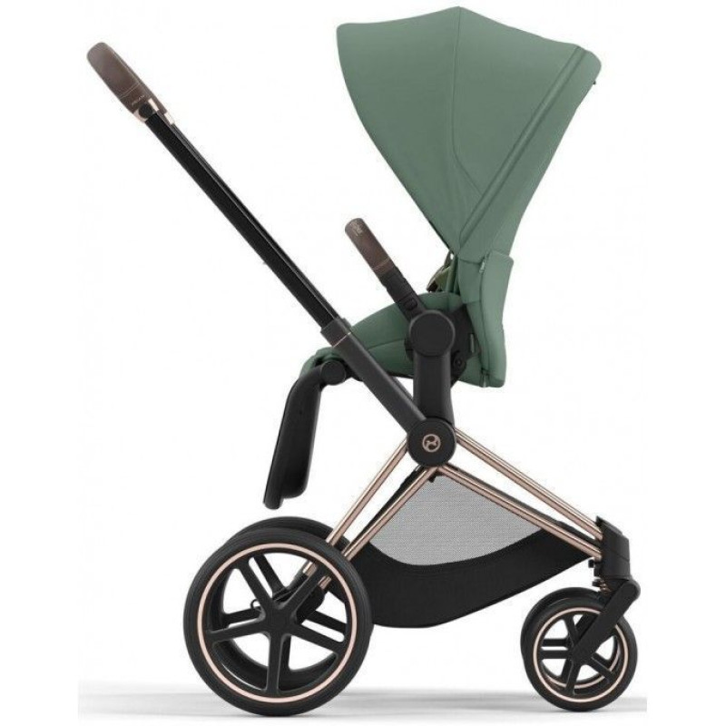 Коляска 2 в 1 Cybex Priam 4.0 Rose Gold Leaf green