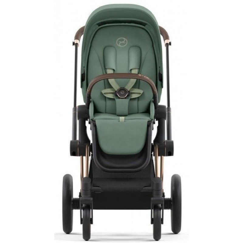 Коляска 2 в 1 Cybex Priam 4.0 Rose Gold Leaf green