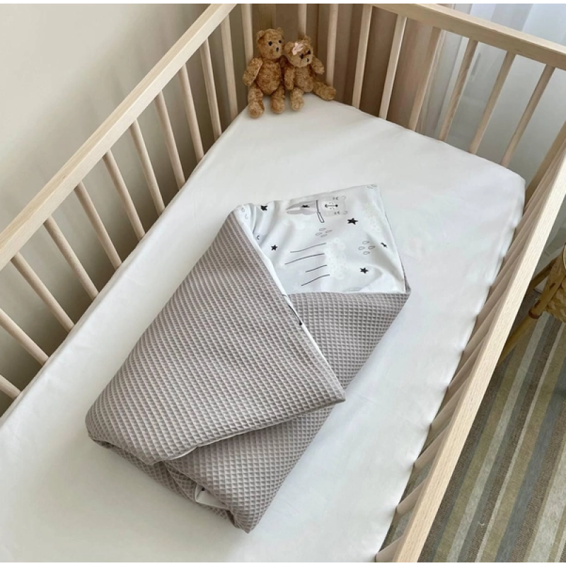 Плед- конверт з ковдрою Маленька Соня Baby Dream Коти у хмарах сірі
