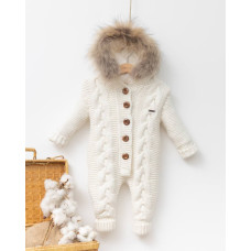 В'язаний комбінезон BabyMio 7039 3-6 міс. молочний