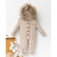 В'язаний комбінезон BabyMio 7039 6-9 міс. бежевий