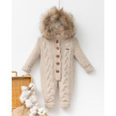 В'язаний комбінезон BabyMio 7039 9-12 міс. бежевий
