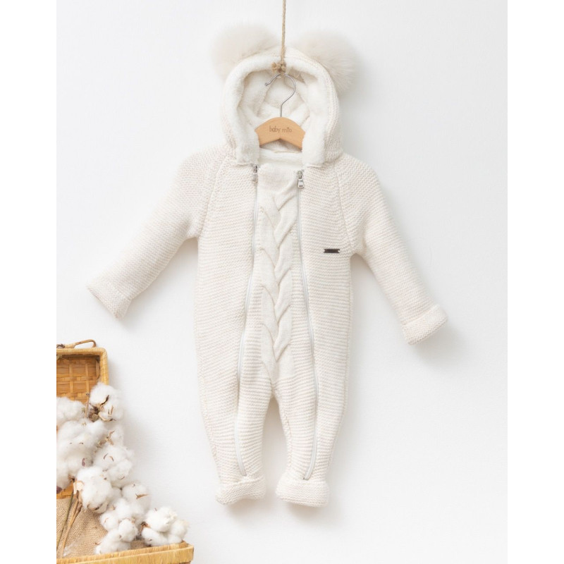 В'язаний комбінезон BabyMio 7042 3-6 міс. молочний
