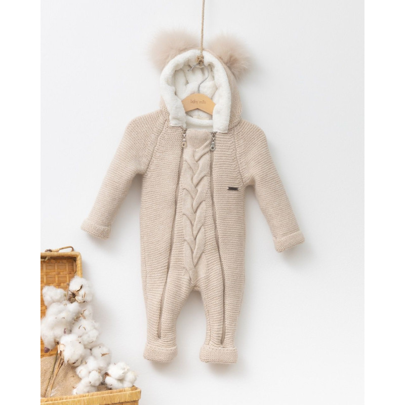 В'язаний комбінезон BabyMio 7042 6-9 міс. бежевий