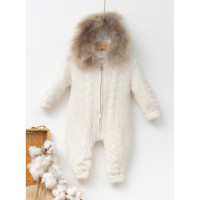 В'язаний комбінезон BabyMio 7035 3-6 міс. молочний