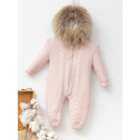 В'язаний комбінезон BabyMio 7035 12-18 міс. рожевий