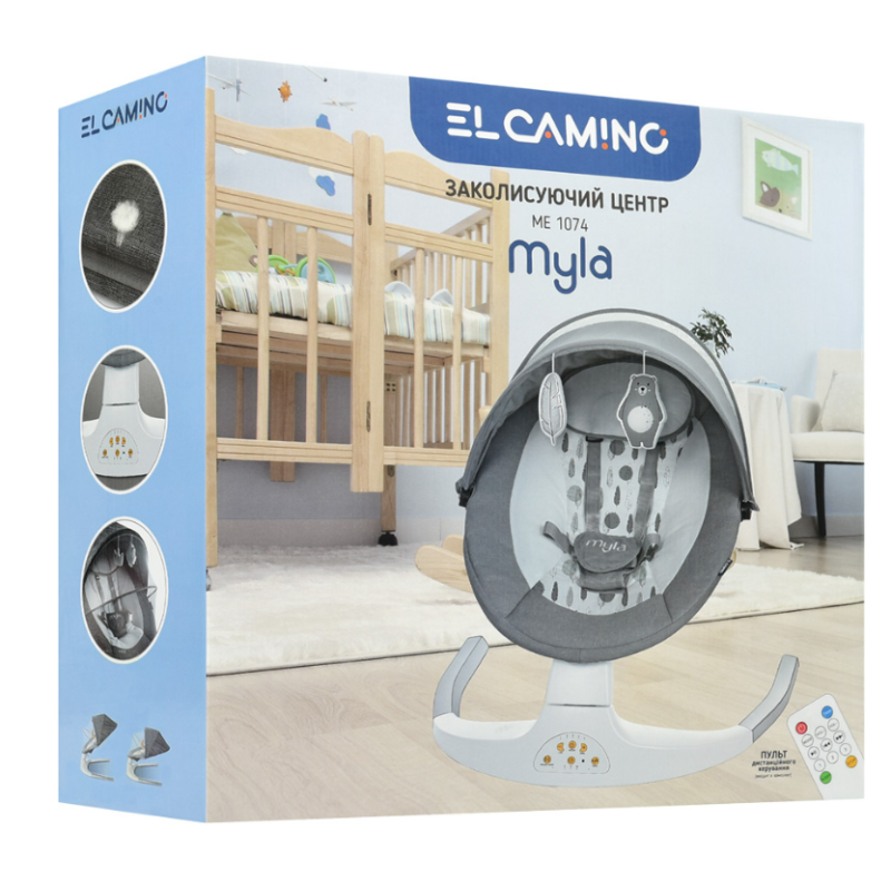 Заколисуючий центр ElCamino ME 1074 MYLA Gray Mint Feathes