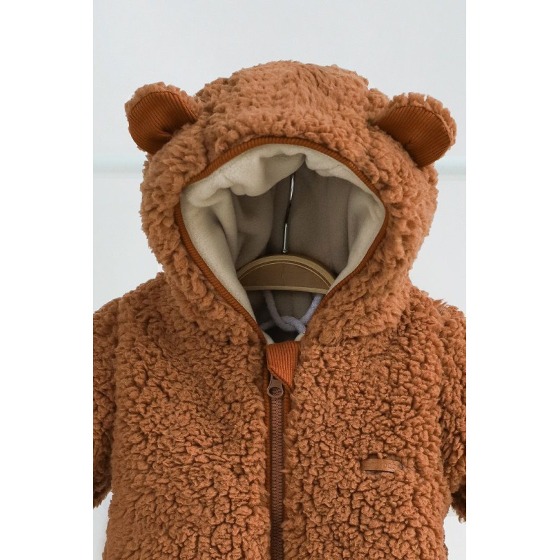 Хутряний комбінезон Teddy коричневий 62 (0-3 міс)