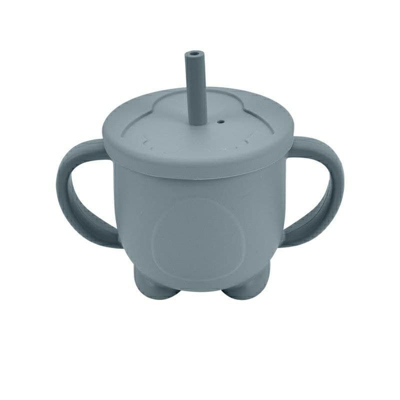 Силіконовий поїльник Пінгвін з трубочкою Dim grey