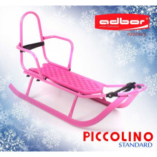 Санки Adbor Piccolino зі спинкою рожеві