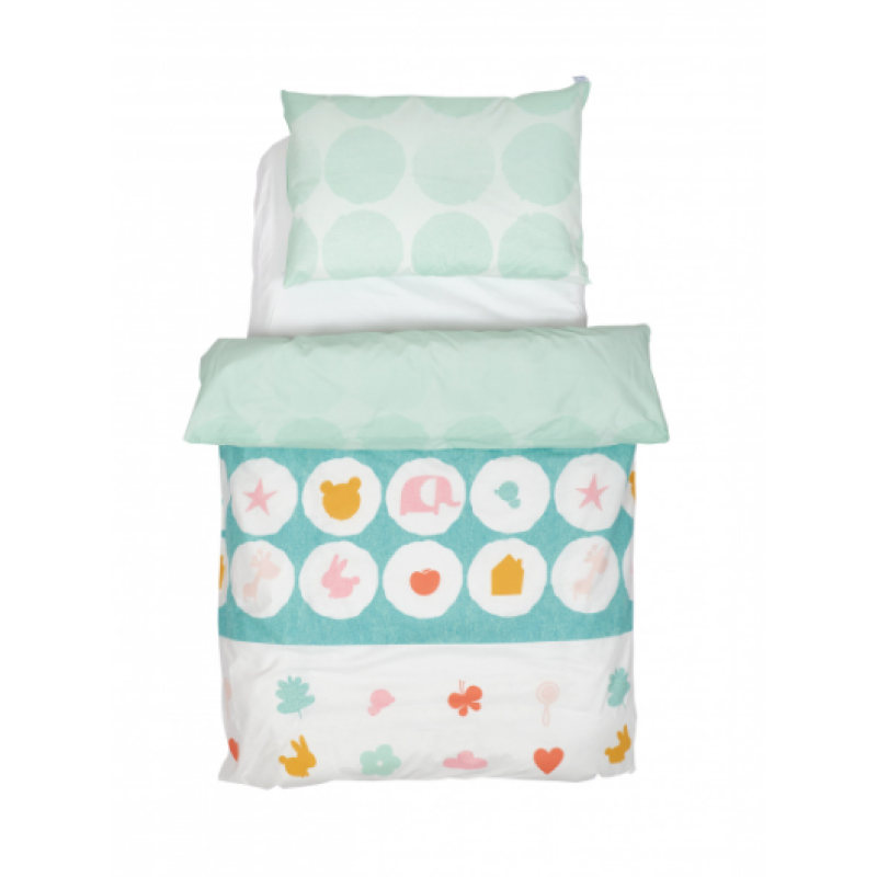 Постільний комплект 5 ел Twins Organic Line Animals Mint