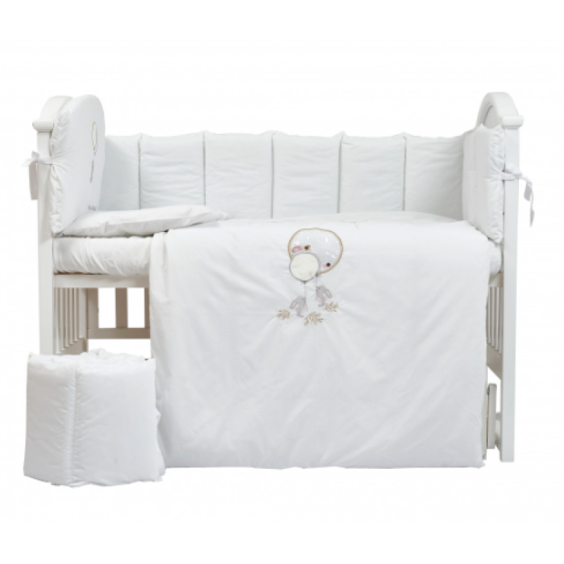 Постільний комплект 6 ел Babycentre & Twins Welcome to the world White
