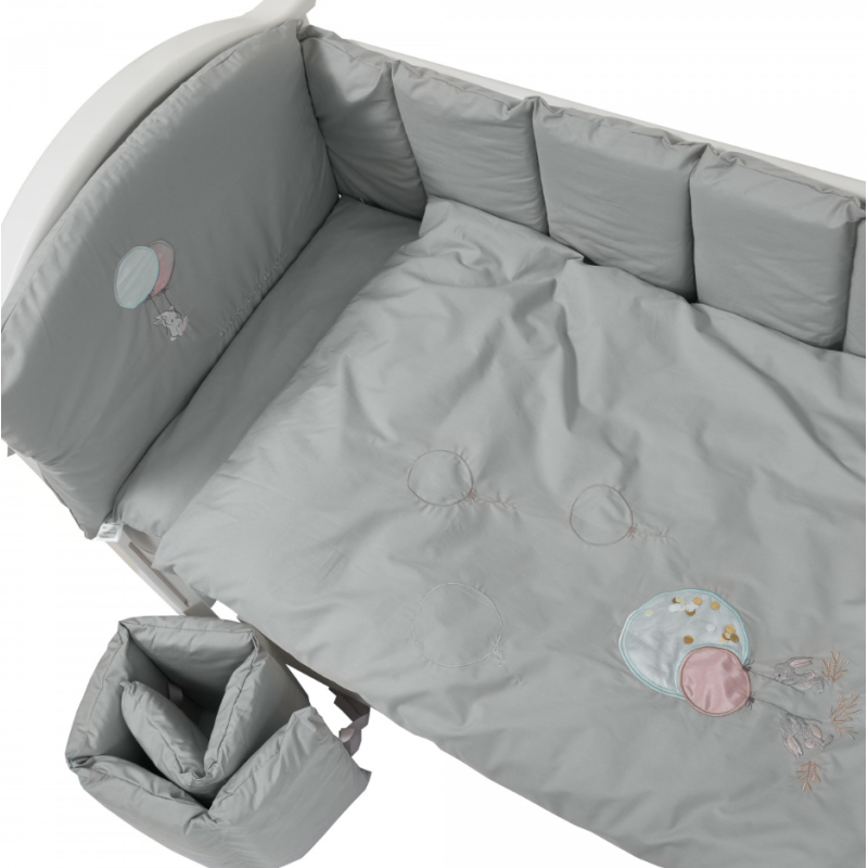 Постільний комплект 6 ел Babycentre & Twins Welcome to the world Grey